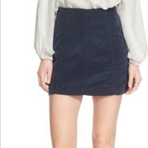 Free People Navy Corduroy Skirt Size 0